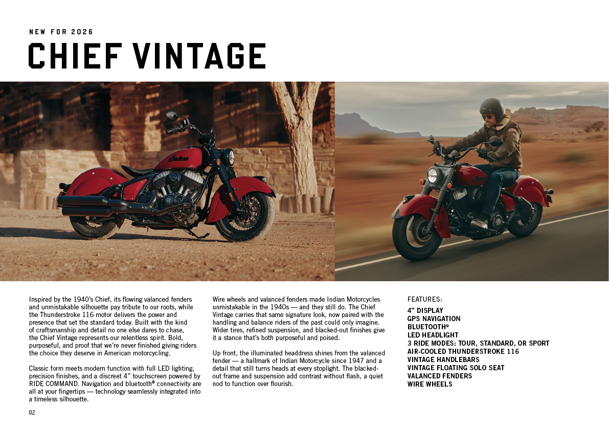 A magazine ad for a red motorcycle with a man riding it. AI generated content